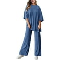 thumbnail image 3 of Women'S Two-Piece Fashion Casual Suit Travel Vacation Clothing Blue L, 3 of 9
