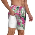 thumbnail image 3 of Picia Orchids Flowers pattern Mens Swim Trunks with Compression Liner Stretch Beach Shorts Quick Dry with Zipper Pockets No-Chafing Board Shorts-X-Large, 3 of 9
