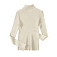 thumbnail image 6 of Women's Winter High Neck Solid Color Long Sleeve Pullover Knitted Bottoming Sweater, Warm and Slim, Great for Layering and Cold Weather,Beige,One Size, 6 of 6