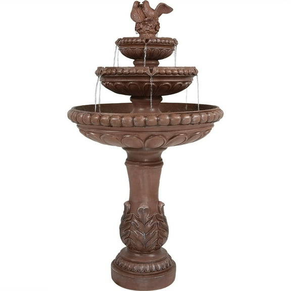 Sunnydaze Dove Pair Traditional Resin 3-Tier Outdoor Water Fountain