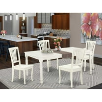 East West Furniture Dining Room Set Linen White, DOAV5-LWH-W