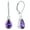 02-amethyst-Feb, variant on PYNZY Dangle Drop Earrings Sterling Silver Solitaire Leverback Teardrop Earrings for Women Birthstone Created Pink Tourmaline Jewelry Gifts for Moms
