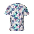 thumbnail image 6 of Vsdgher Palm Leaves Print Men's Dry Fit Mesh Athletic Shirts Moisture Wicking Tennis T-Shirt Tops, 6 of 9