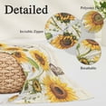 thumbnail image 3 of Farm Sunflowers Pillow Covers Queen, Retro Flowers Butterfly Botanical Beige Soft Brushed Microfiber Breathable Throw Pillow Covers, Decorative Pillowcase with Zipper for Couch Sofa Bedroom 20"x30", 3 of 9