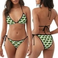 thumbnail image 4 of Horeoi Cute Broccoli Pattern Women's Adjustable Bikini Set High-Cut Two-Piece Swimsuit for Beach Pool Party Tropical Vacation, 4 of 5