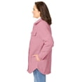 thumbnail image 3 of Woman Within Berber Shirt Jacket Long Oversized Fuzzy Fleece Shacket, 3 of 4