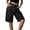 black, variant on Women High Waist Denim Bermuda Shorts Loose Wide Leg Knee‑Length Jean Shorts