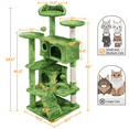 thumbnail image 5 of Alden Design Upholstered 6-Level 54" Cat Tree with 2 Condos, Green, 5 of 10