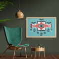 thumbnail image 2 of Tribal Wall Art with Frame, Hand Drawn Dreamcathcher Folkloric Birds Image, Printed Fabric Poster for Bathroom Living Room, 35" x 23", Multicolor, by Ambesonne, 2 of 2