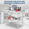 thumbnail image 3 of Bingirl 24 x 60 in Stainless Steel Prep Table with Rounded Corners Ultra-Thick Commercial Grade Adjustable Undershelf Heavy Duty 660 Lbs Countertop Load for Commercial and Outdoor Use, 3 of 7