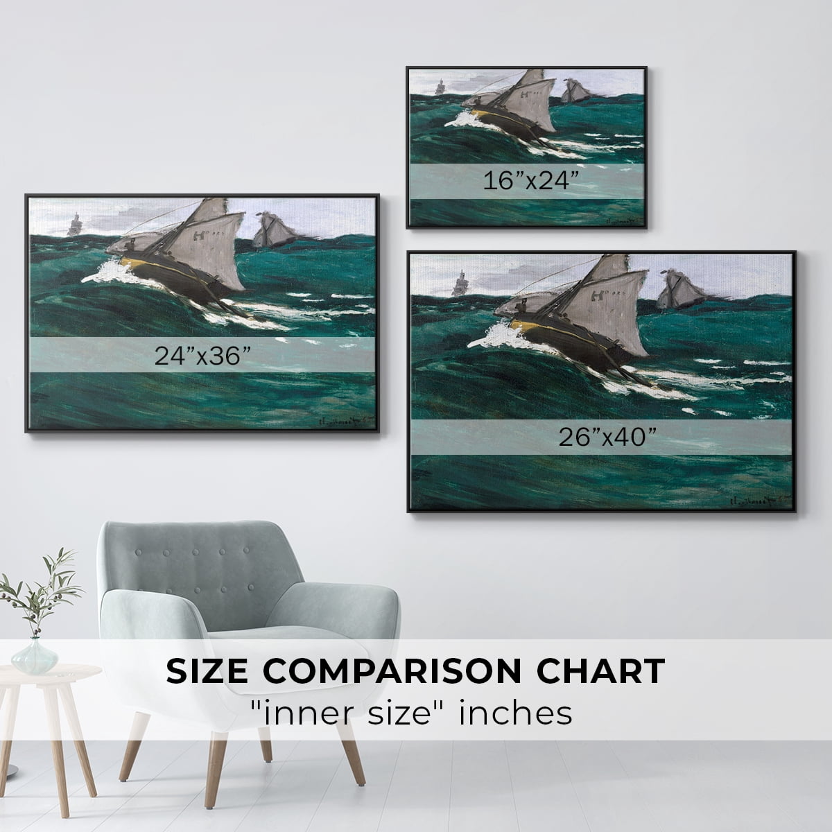 Vintage Nautical Print-LXXXI By Wexford Home Framed in Black Wood Gallery Wrapped Canvas 27 in. x 41 in.