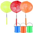 thumbnail image 2 of Kids Telescopic Butterfly Net Fishing Net with Stainless Steel 5 Section Handle Folding Bucket for Catching Insects Bugs Playing Outdoor, 2 of 9