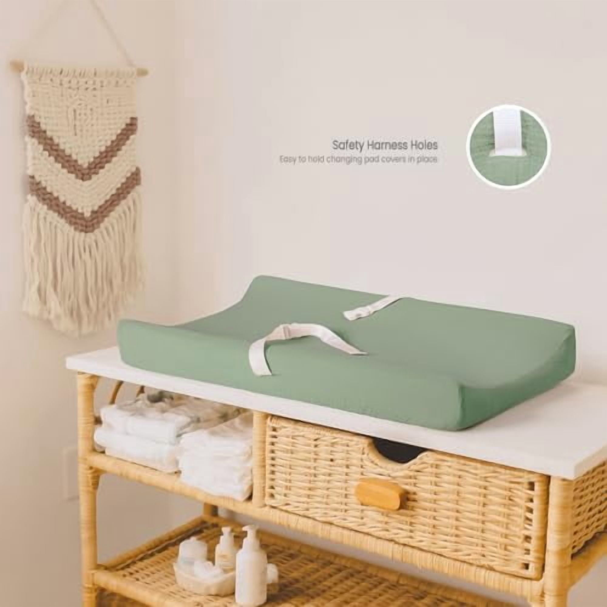 Muslin Changing Pad Cover: 2-Pack Soft Breathable Cotton Boho Forest Print for Baby Boys - Nursery & Baby Shower