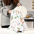 thumbnail image 6 of Multi-Purpose Kitchen Towels 28x18 Inch Dishcloths with Hanging Loop Decorative and Practical Towels for Kitchen, Dining White Rabbits and Carrots, 6 of 7