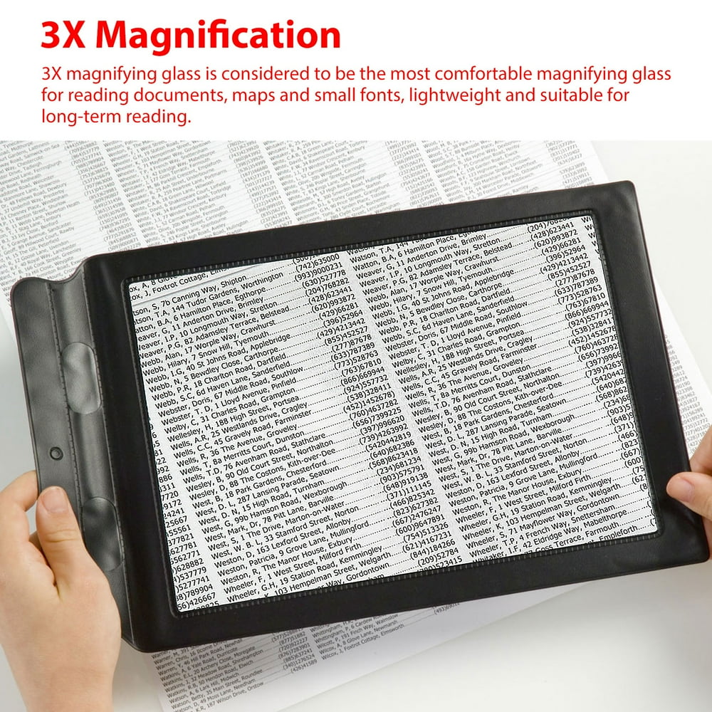 A4 Magnifier Magnifying Glass Reading Aid Full Page Large Sheet Lens Fresnel Ne