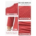 thumbnail image 6 of MOYIKO 3/4 Length Sleeve Womens Tops Crew Neck T Shirts Pleated Tunic Summer Blouses Dressy Casual, 6 of 7
