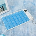 thumbnail image 4 of Organizador de pastillas, 28 rejillas, recordatorio semanal de medicamentos portátil, caja de almacenamiento de medicamentos, características de vanguardia, 4 of 11