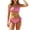Hot Pink, variant on Halter Bikini Sets for Women 2 Piece Striped Triangle Bikini Sets High Cut Side Tie Bathing Suit Pink