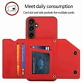 thumbnail image 3 of Dteck Wallet Case for Samsung Galaxy S24 Ultra,Slim Lightweight PU Leather Flip Folio Purse Stand Phone Cover with Card Holder Slots Magnetic Closure Soft Silicone Bumper Case,Red, 3 of 6