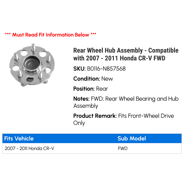 Hub Assembly - 2007 Honda CR-V | O'Reilly Auto Parts - Foto 2