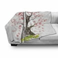 thumbnail image 3 of Nature Soft Flannel Fleece Throw Blanket, Big Sakura Tree in Full Blossom Seasonal Far Eastern Nature Artwork, Cozy Plush for Indoor and Outdoor Use, 50" x 70", Pink Black Green, by Ambesonne, 3 of 6