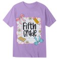 thumbnail image 3 of Kiijoy Toddler Girls Back To School T Shirt Cute Graphic Short Sleeve T-Shirt, Purple, Sizes 2-3, 3 of 3