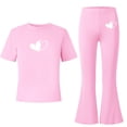 thumbnail image 2 of Fnooota Girls Summer Outfit Sets Size 7-8, Short Sleeve Casual Gifts Kids' Casual Clothing Sets Pink Size 7-8, 2 of 6