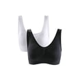 thumbnail image 1 of Sujetador Del Sueño Tops Chaleco Sin Hilos Almohadillas Extraíbles Para Mujer Negro + Blanco XL 34A/B, 1 of 6
