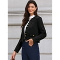 thumbnail image 4 of DARING DIVA Faux Suede Collarless Long Sleeve Trendy Outerwear XS Black, 4 of 6