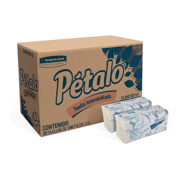 Toallas interdobladas petalo caja con 20 pz.
