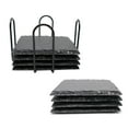 thumbnail image 2 of H-E 8pcs Square Slate Drink Coasters Set, 4" Black Slate Stone Coasters with Anti-Scratch Bottom and Coaster Holder for Drinks Cup, Coaster for Drink Bar Kitchen and Home Decor, 2 of 8