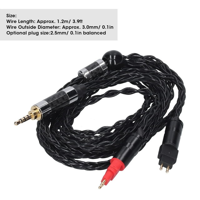 Cable de audio para H, cable de audio de 8 núcleos de doble aguja para cable auxiliar Sennheiser para diseño de próxima generación Sennheiser H