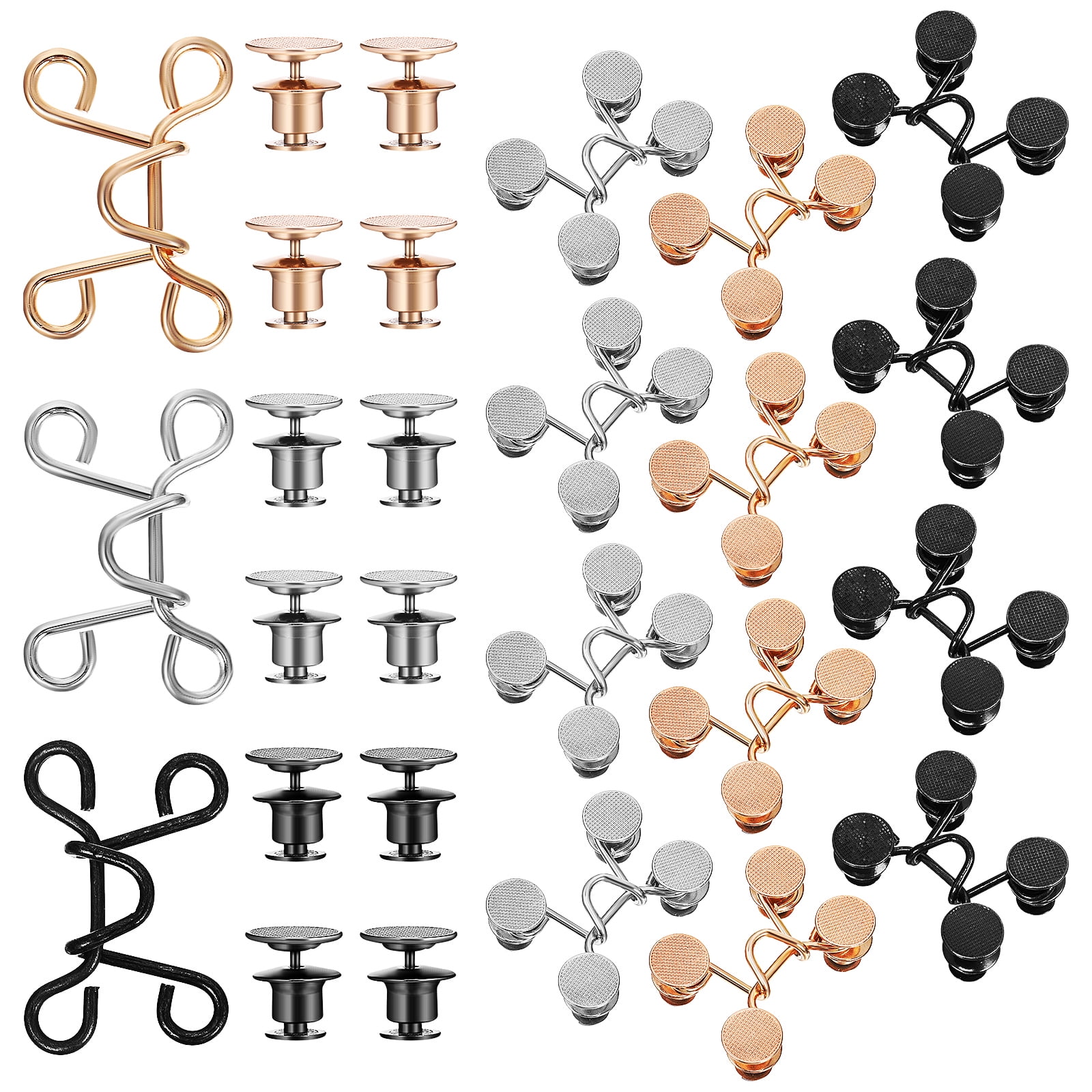 WORGEOUS  75 Sets Loose Trouser Buckles Pants Button Tightener Nail Waist