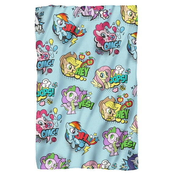 My Little Pony Blanket, MLP Pop Art Pattern Fleece Blanket 36' x 58'