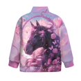 thumbnail image 5 of Uorisanigo Girls Half Zip Collar Sweatshirts Soft Pink Rose Horse School Quarter Zipper Cropped Sweatshirt Oversized Long Sleeve Pullover Jackets for Teen Girls Winter Clothes, 5 of 7