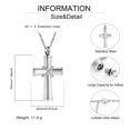 thumbnail image 2 of Crystal Cross Urn Necklace for Ashes Memorial Cross Cremation Jewelry for Ashes Stainless Steel Ashes Necklace Keepsake Urn Jewelry Pendant for Women, 2 of 8