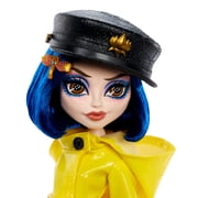 Monster High Skullector Coraline Collectible Doll in Yellow Raincoat with Cat