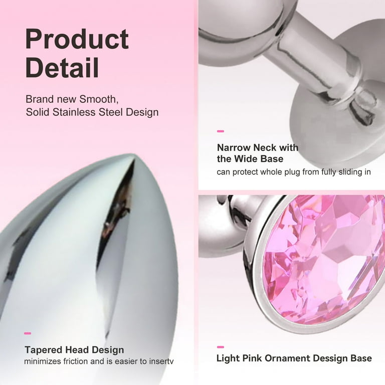 Anal Butt Plug Set Jewelry Design Stainless Steel 3PCS Anal Sex Toys  Set,Adult Sex Toys for Couples Female Male-Pink - Walmart.com