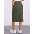 thumbnail image 3 of DARING DIVA Women's Denim Split Back Pockets Midi Jean Skirts XS Army Green, 3 of 6
