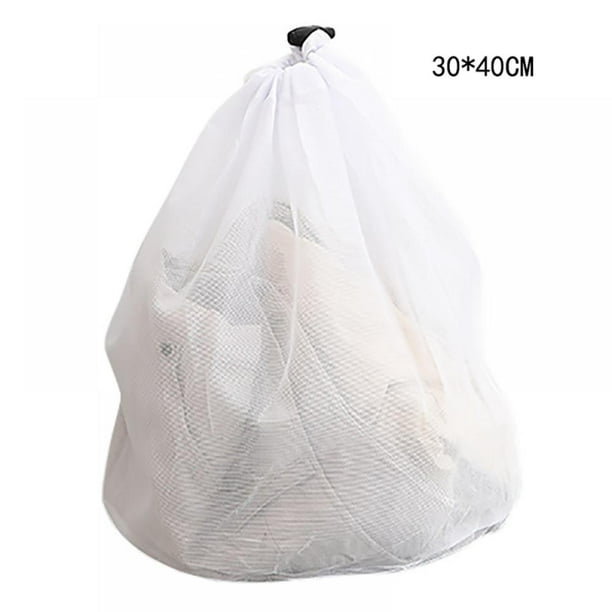 4 PACK Drawstring Mesh Laundry Bag Storage Wash Clothes Hamper Heavy