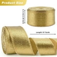 thumbnail image 2 of Christmas Ribbon Metallic Glitter Ribbon Sparkly Wired Edge Ribbon Fabric Ribbons Craft Ribbons for Gift Wrapping Crafts Sewing Christmas Tree Wreath Wedding Home Decorations,10 Yards,2.5 in,Gold, 2 of 8