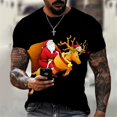 thumbnail image 1 of Camisetas navideñas con estampado 3d divertido de Papá Noel, camisetas de gran tamaño, camisetas para hombre, camisas informales de vacaciones de verano con cuello redondo, ropa Harajuku para hombre, 1 of 4