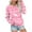 Pink, variant on Lorytime Womens Sweatshirt with Pockets Christmas Snowflakes Shirt V Neck Long Sleeve Pullover Drop Shoulder Loose Tops