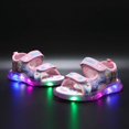 thumbnail image 3 of Disney-sandalias de verano para niños, zapatos de Frozen Priness, Elsa, Anna, luz LED, playa, rosa, morado, talla 21-31, 3 of 4