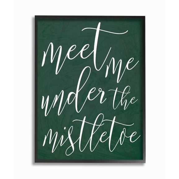Stupell Meet Me Under the Mistletoe Framed Giclee Texture Art 16 x 20