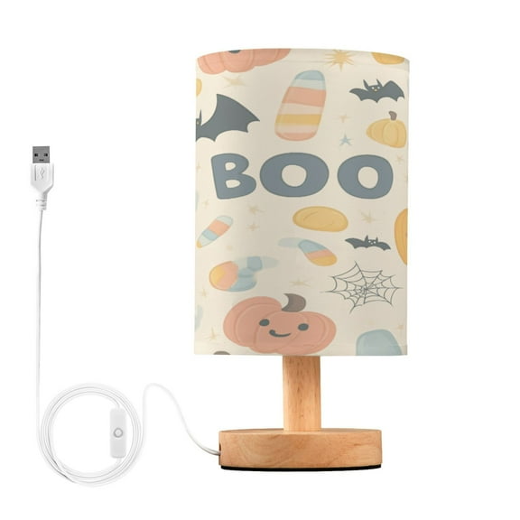 Yayeee Table Lamp for Bedroom Nightstand LED Portable Bedside Warm Light, Halloween Cute Pumpkins