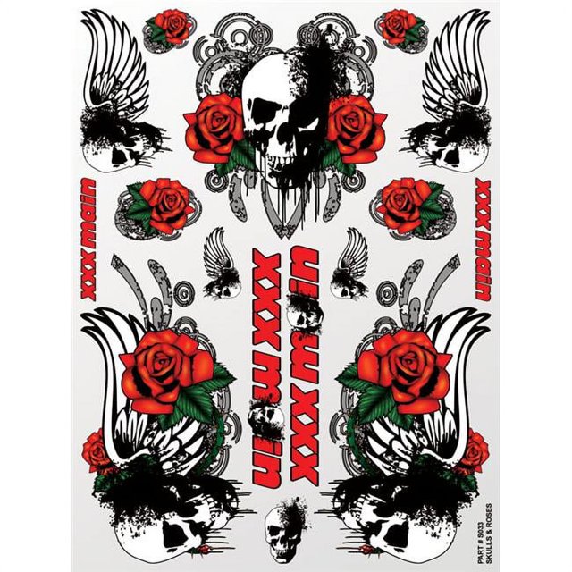 XXX Main Racing XXXS033 Skulls & Roses Sticker Sheet