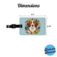 thumbnail image 3 of Brittany Spaniel Dog Floral Flowers Faux Leather Travel Luggage Tag, 3 of 7