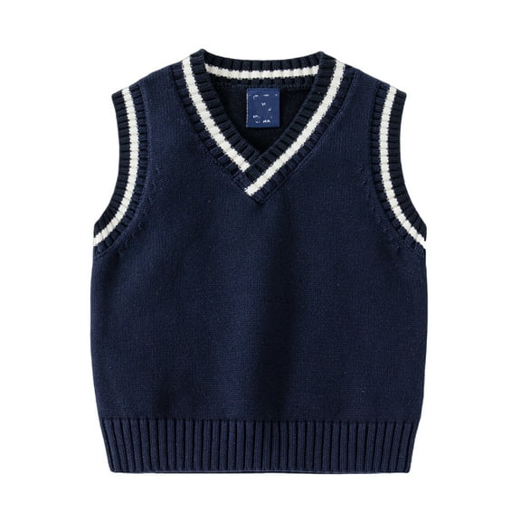 KYAIGUO Baby Toddler V-Neck Knit Sweater Vest for Boys & Girls,Kids Sleeveless Pullover Knit Sweater for 2-7T