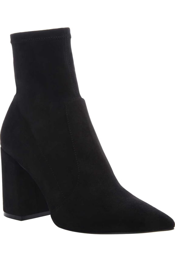 Womens Janson Faux Suede Block Heel Ankle Boots